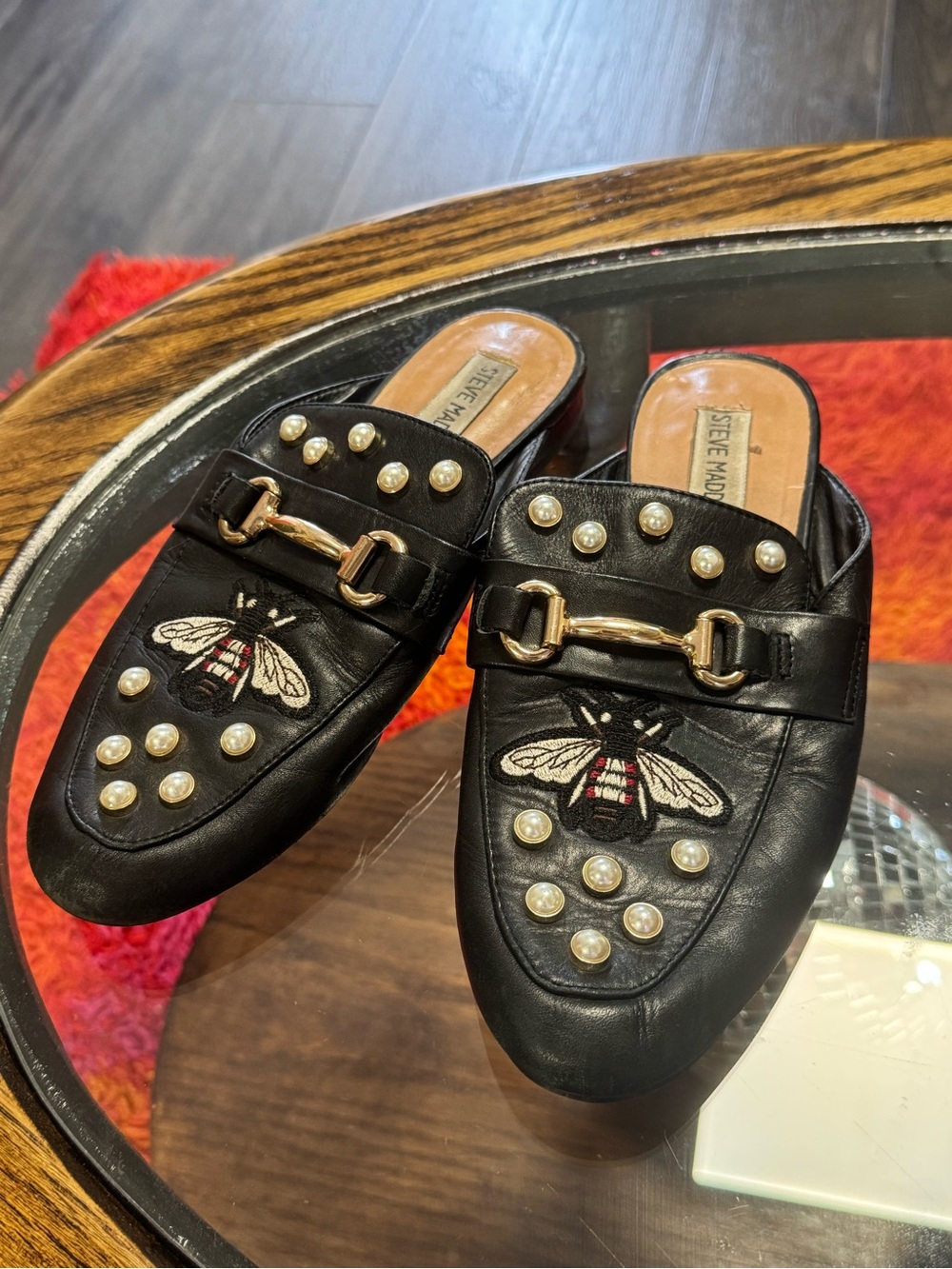 Steve Madden Kandi-B Black Leather Mule
